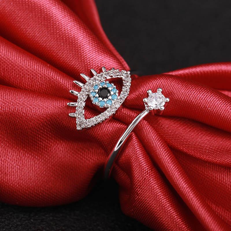 Lady's Fashionable Charm Crystal Devil's Eye Opening Adjustable Ring  -  GeraldBlack.com