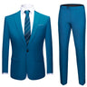 Lake Blue Wedding Formal Business Slim Suit Jacket Pants for Men  -  GeraldBlack.com