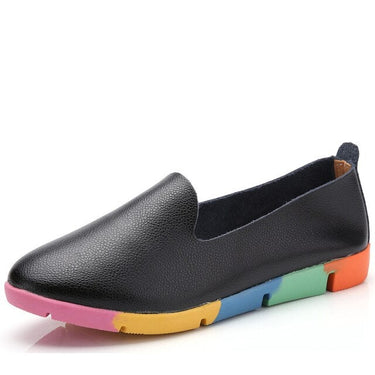 Large Autumn Women's Genuine Leather Pointed Toe Slip-on Flats Loafers - SolaceConnect.com