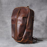 Large-capacity Crazy Horse Leather Backpack Men Laptop Backpack Travel Bag Schoolbag First Layer Cowhide Original  -  GeraldBlack.com