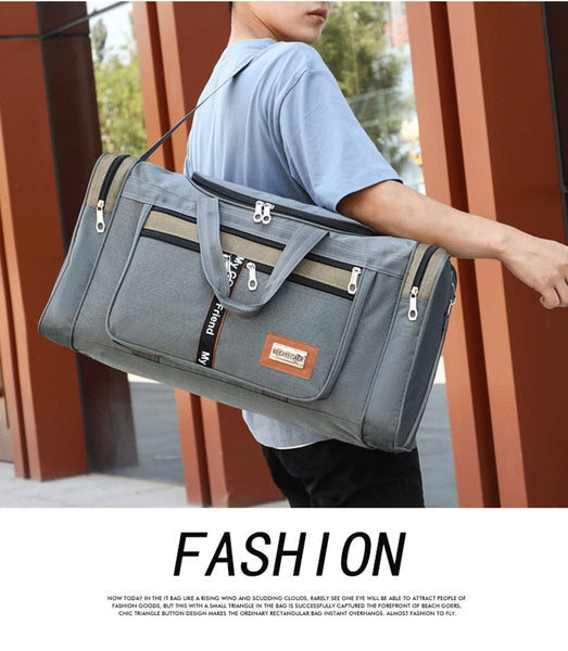 Large Capacity Fashion Travel Bag For Man Weekend Bag Big Capacity Bag Nylon Portable Travel Carry  -  GeraldBlack.com