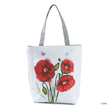 Large Capacity Floral Printed Canvas Tote Shopping Bags for Women  -  GeraldBlack.com