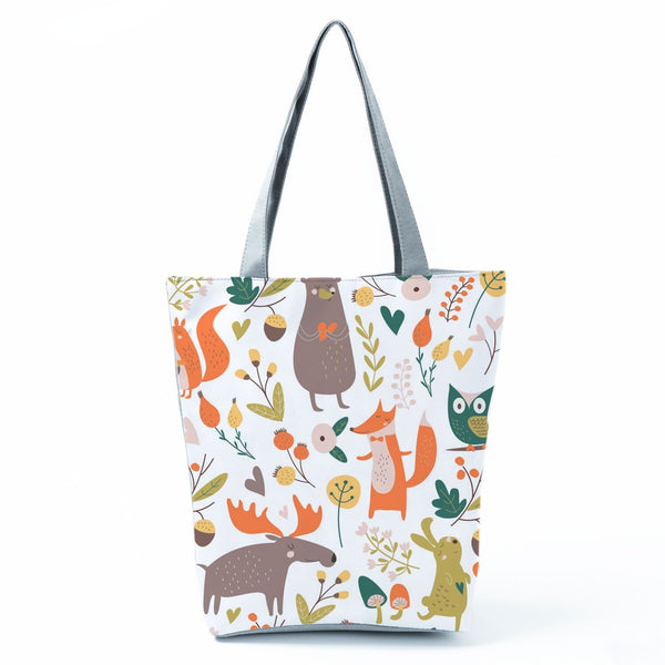 Large Capacity Women Animal Printed Canvas Tote for Beach Use  -  GeraldBlack.com