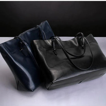 Large Capacity Women's Tote Purse Genuine Leather Brown Shoulder Handbag  -  GeraldBlack.com
