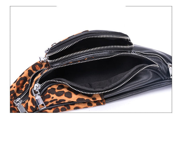 Large Leopard Animal Prints Fanny Adjustable Waist Pack Chest Phone Pouch Belt Bag Fashion Crossbody Purse  -  GeraldBlack.com