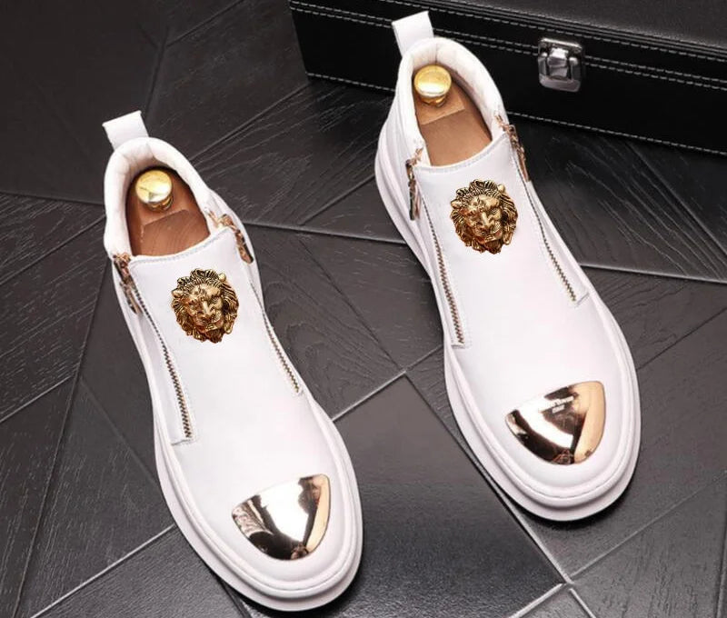Leather Leisure Rivet Luxury Men Luxury Designer Casual Boots Shoes A4  -  GeraldBlack.com