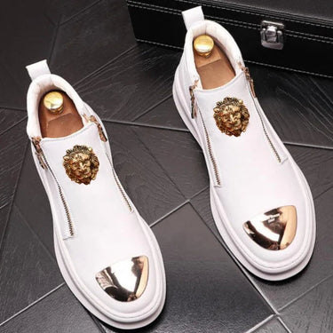 Leather Leisure Rivet Luxury Men Luxury Designer Casual Boots Shoes A4  -  GeraldBlack.com