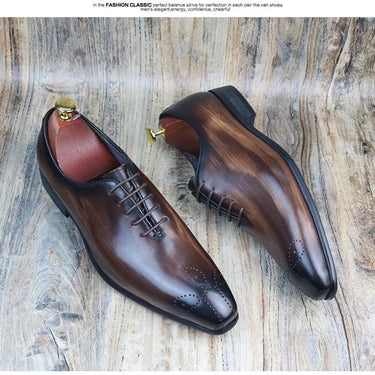 Leather Oxford Brogues Men’s Formal Lace-Up Shoes for Office and Wedding - SolaceConnect.com