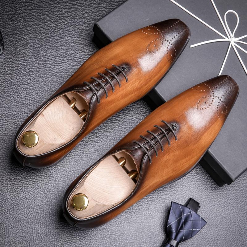 Leather Oxford Brogues Men’s Formal Lace-Up Shoes for Office and Wedding  -  GeraldBlack.com