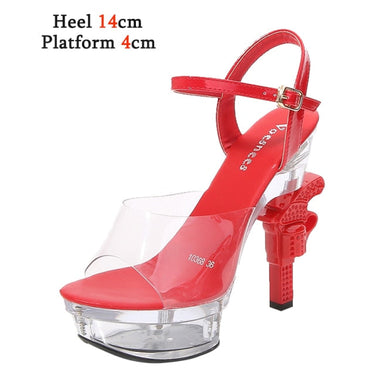 LED Glowing Sexy Sandals Ultra-Heeled Rhinestones Pistol Pumps for Women  -  GeraldBlack.com