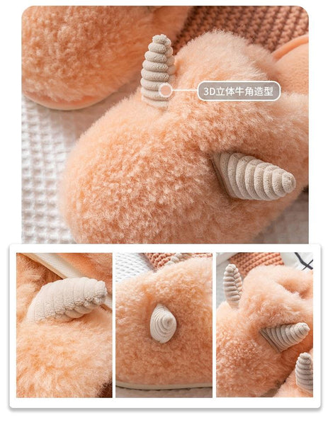 Cartoon Home Slippers Plush Cotton Slippers Warm Indoor And Outdoor Women Slippers - SolaceConnect.com