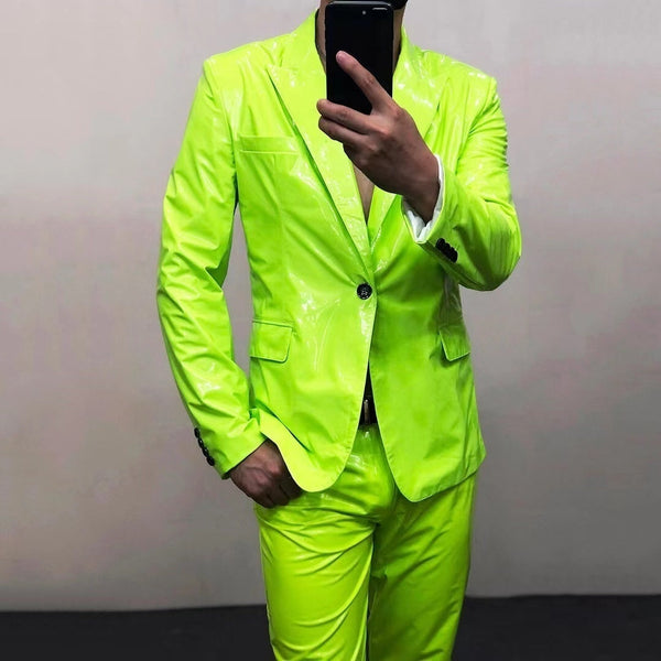 Summer Bright Green Mens Suit Jacket Pant One Button Custom Made Casual  Outfit Wedding Tuxedos Business Men Wear (Blazer+Pants) - AliExpress