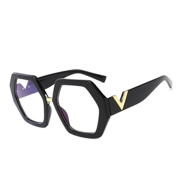 Leopard Fashion Women's Polygon Clear Glasses Reading Eyeglasses - SolaceConnect.com