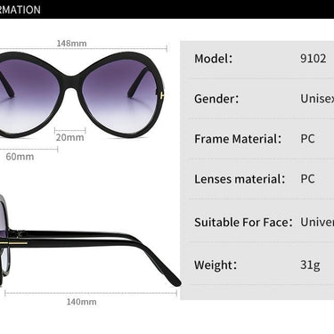 Leopard Pattern Vintage Oversized Metal T Sunglasses for Women - SolaceConnect.com