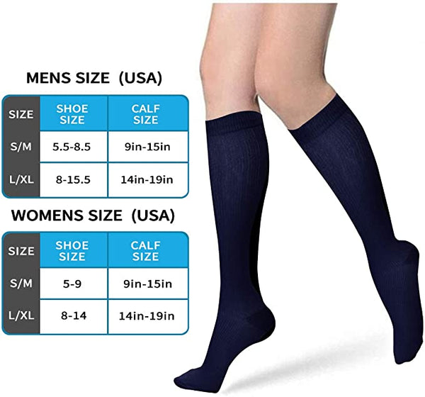 Light Blue Compression Blood Circulation Promotion Slimming Socks for Men  -  GeraldBlack.com