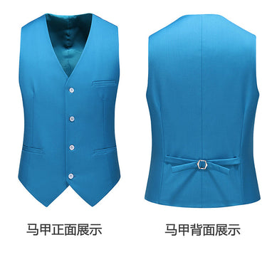 Light Sea Blue Casual One Button Slim Fit Wedding Three Piece Suit for Men  -  GeraldBlack.com