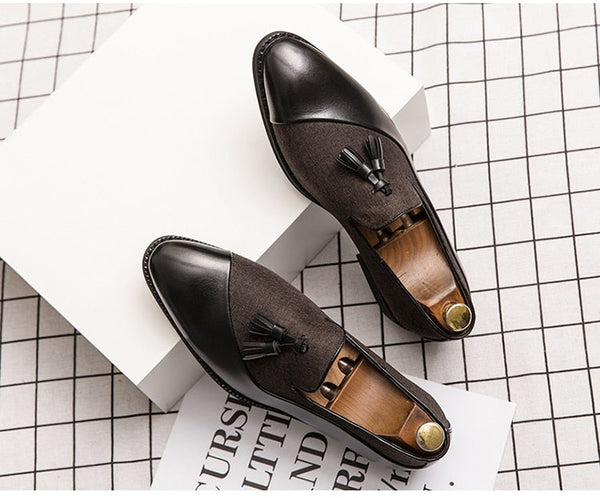 Loafers for Men's Slip-On Casual Fashion Tassel Shoes Party  -  GeraldBlack.com