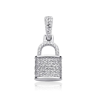 Lock Design Solid 925 Sterling Silver 14K Gold Pendant Necklace for Women  -  GeraldBlack.com