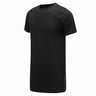 Long Size Black Men's Hip Hop Short Sleeve Casual T-Shirt with Zipper - SolaceConnect.com