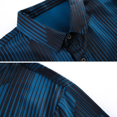 2022 Brand New Long Sleeve Men Social Shirt Streetwear Casual Striped Shirts Dress Mens Slim Regular Fit Clothes Fashions 9021  -  GeraldBlack.com