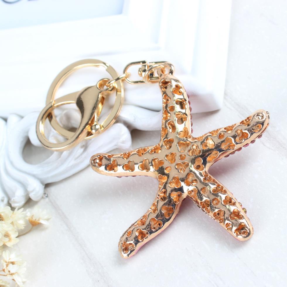 Lovely Asteroid Starfish Crystal Charm Purse Pendant & Gift Key Chain - SolaceConnect.com