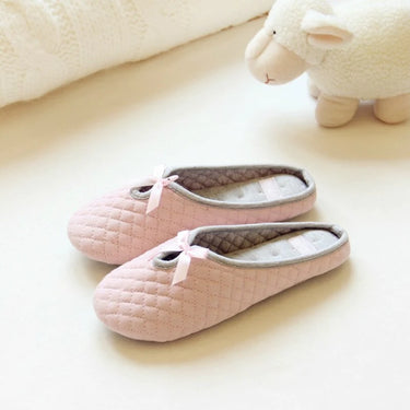 Lovely Bowtie Winter Women's Home Slippers with Soft Bottom for Indoor Use  -  GeraldBlack.com