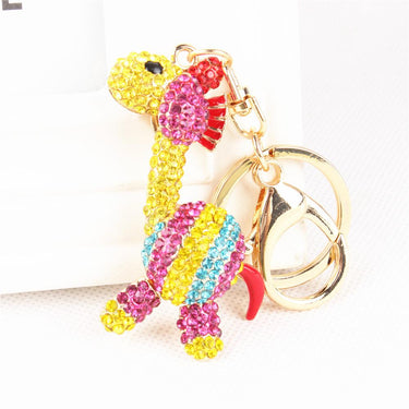 Lovely Giraffe Multi-Color Crystal Rhinestone Purse Pendant & Key Chain - SolaceConnect.com