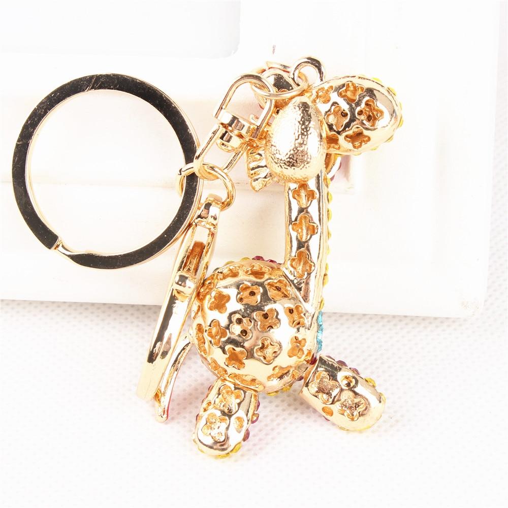 Lovely Giraffe Multi-Color Crystal Rhinestone Purse Pendant & Key Chain - SolaceConnect.com