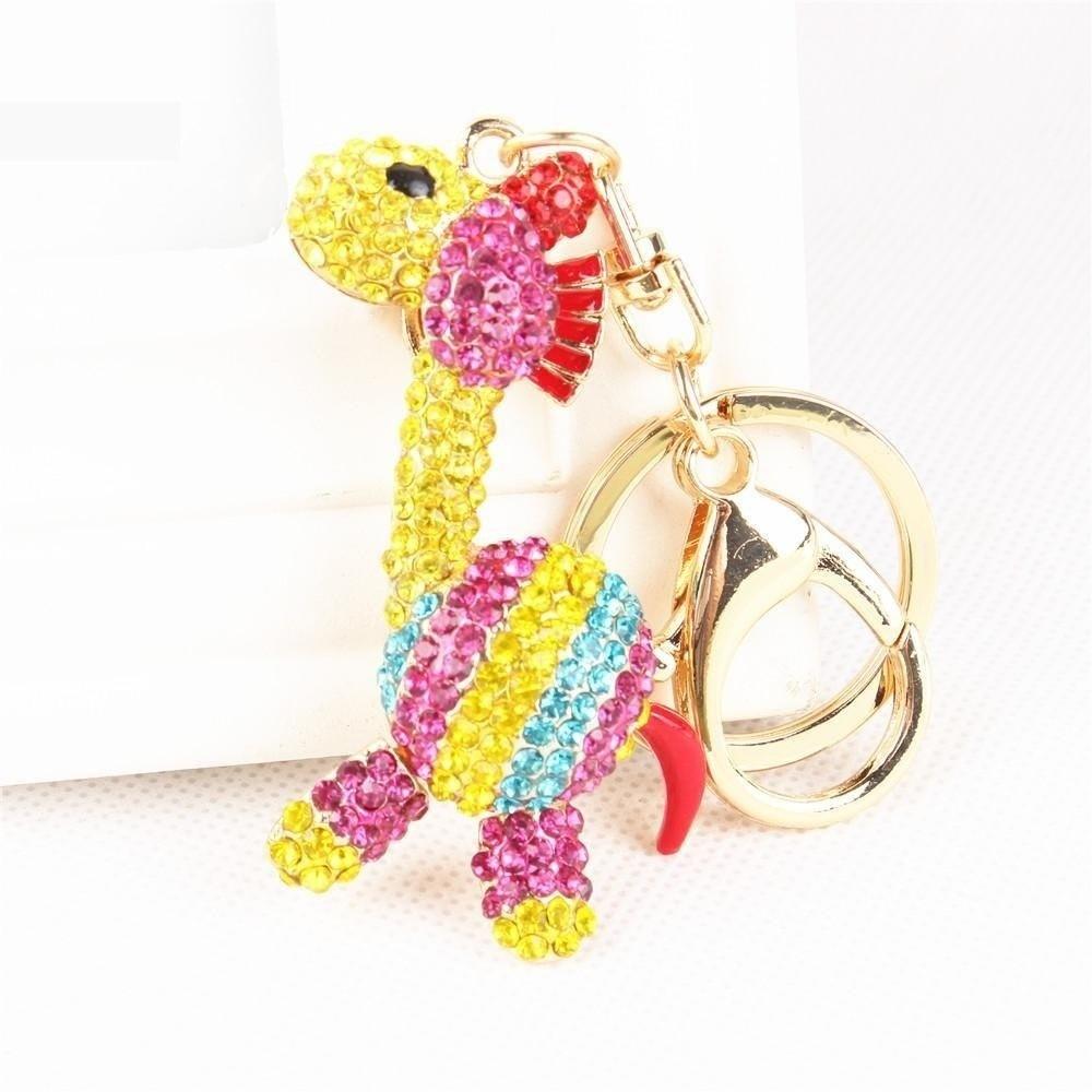 Lovely Giraffe Multi-Color Crystal Rhinestone Purse Pendant & Key Chain  -  GeraldBlack.com