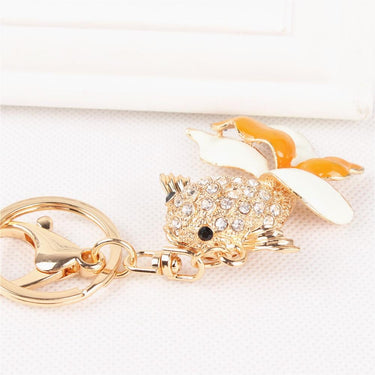 Lovely Goldfish Crystal Rhinestone Charm Purse Pendant & Key Chain - SolaceConnect.com