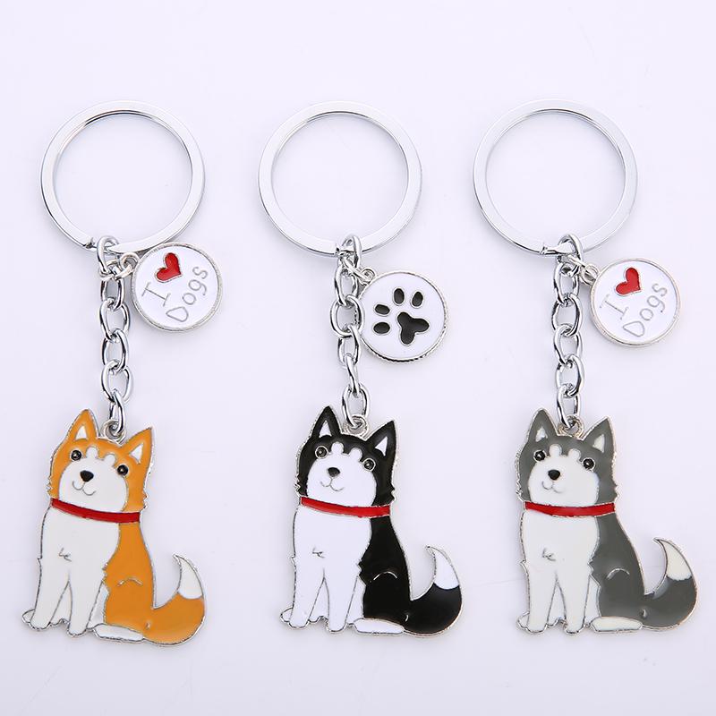 Lovely Husky Metal Anime Dog Pendant Key Chain Keyring Jewelry  -  GeraldBlack.com