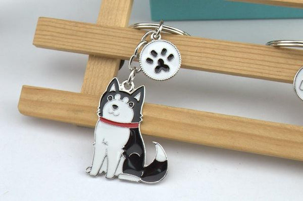 Lovely Husky Metal Anime Dog Pendant Key Chain Keyring Jewelry - SolaceConnect.com