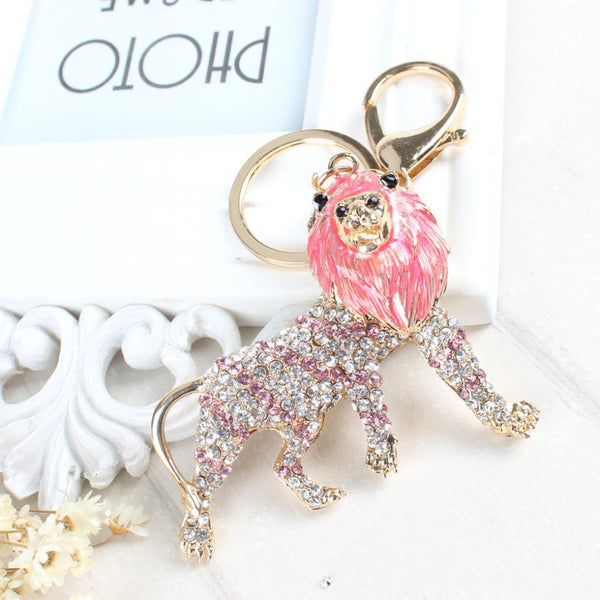 Lovely Lion Fashion Cute Crystal Rhinestone Purse & Key Chain for Women - SolaceConnect.com