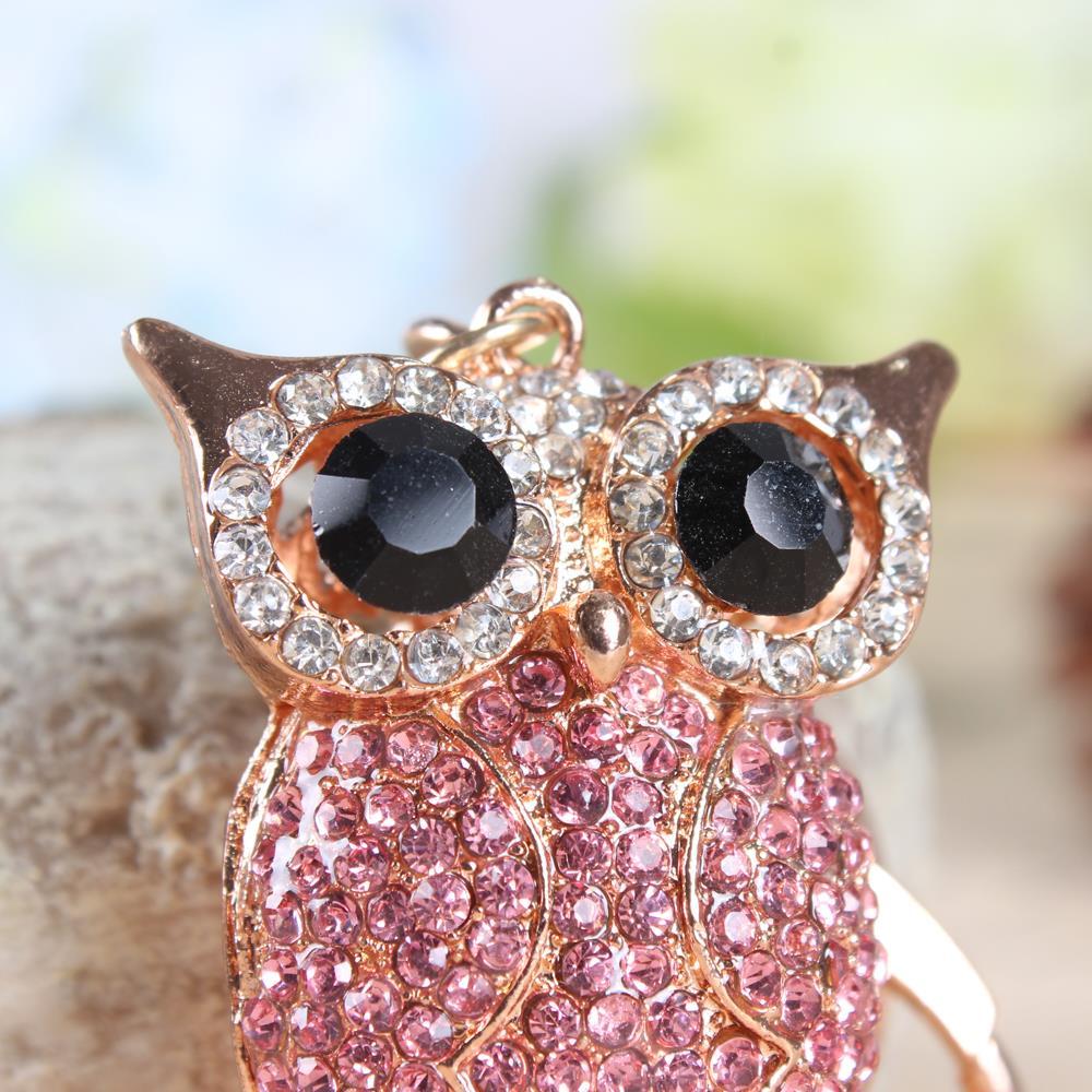Lovely Owl Branch Cute Crystal Charm Purse Pendant & Party Key Chain - SolaceConnect.com