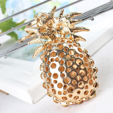Lovely Pineapple Ananas Fruit Pendant Charm Crystal Rhinestone Key Chain - SolaceConnect.com