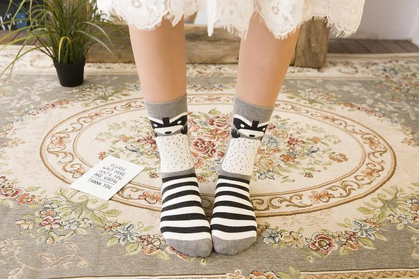Lovely Warm Cotton Cartoon Animal Printed Christmas Gift Socks for Adults - SolaceConnect.com