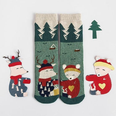 Lovely Warm Cotton Cartoon Animal Printed Christmas Gift Socks for Adults - SolaceConnect.com