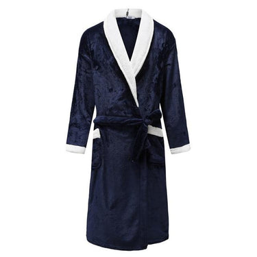 Lovers Winter Flannel Ultra Thick Coral Kimono Bathrobe Gown Nightwear - SolaceConnect.com