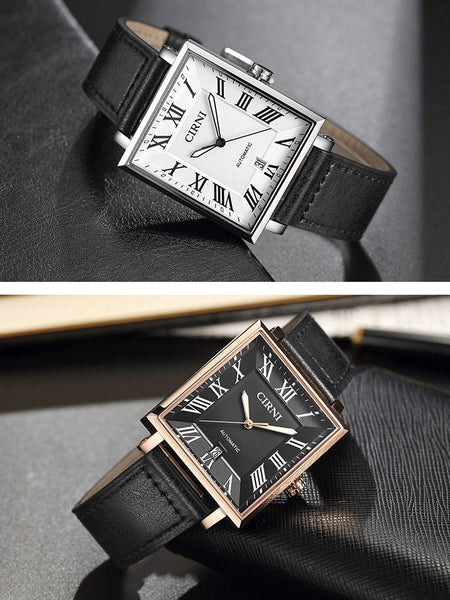Luxury Automatic Men Business Self Winding Mechanical Wristwatches 9015 Movement Rectangle Clocks  -  GeraldBlack.com