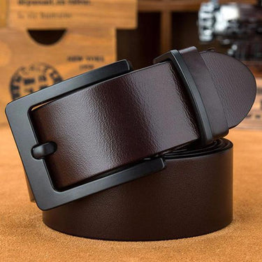 CUKUP Men's Design Black Pin Buckle Mens Luxury Top Quality Cowhide Leather Male Casual Styles Jeans - SolaceConnect.com
