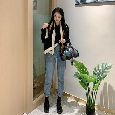 Luxury Cowhide Leather Women Tassel Serpentine Dumpling Portable Tote Shoulder Handbag  -  GeraldBlack.com
