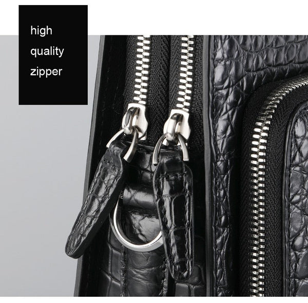 Luxury Crocodile Leather Men Briefcase Business Genuine Leather Shoulder Bag High Grade Large Capacity Bag 45  -  GeraldBlack.com