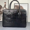 Luxury Crocodile Skin Men Briefcase Business Office Bag Large Capacity Double Zipper Briefcase 45  -  GeraldBlack.com