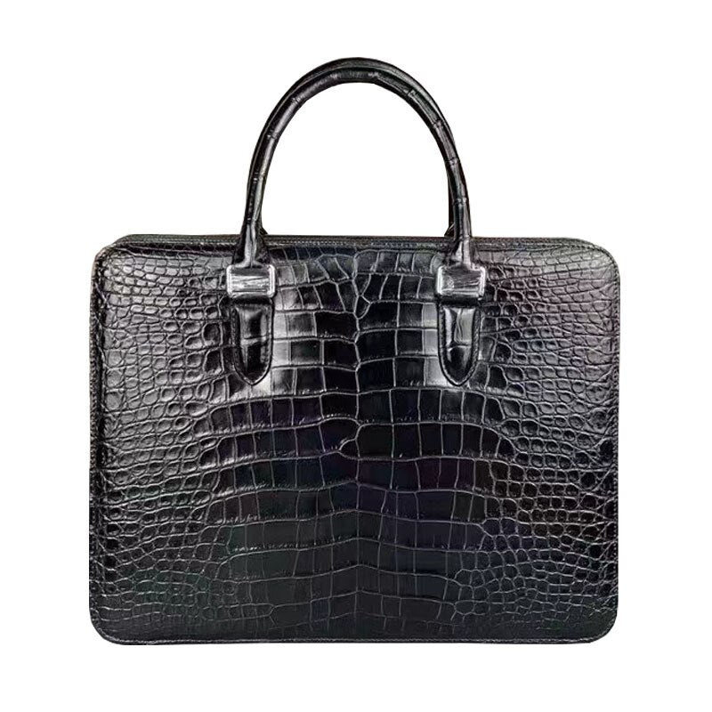 Luxury Crocodile Skin Men Briefcase Business Real Leather Belly Handbag Fashion Large Capacity Laptop Office Bag 45  -  GeraldBlack.com