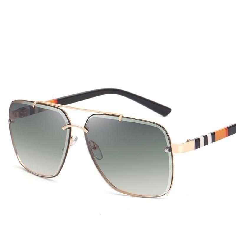 Luxury Designer Fashion Retro Men's Plastic UV400 Mirror Square Sunglasses  -  GeraldBlack.com