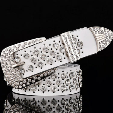 Luxury Designer Genuine Leather Fashion Rhinestone Belts for Women  -  GeraldBlack.com