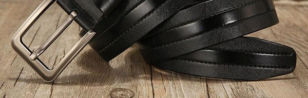 Men Luxury Designers Brown Genuine Leather Belts Men's Simple Design Black Style Waist Belt for - SolaceConnect.com