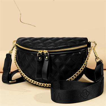 Luxury Diamond Lattice Saddle Chain Bag Soft Leather Shoulder Crossbody Bag Designer Sac  -  GeraldBlack.com