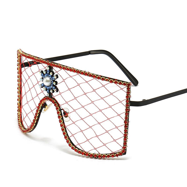 Luxury Diamonds Steampunk Sun Glasses Women Oversized Rhinestone Spectacles Personality Eyewear  -  GeraldBlack.com