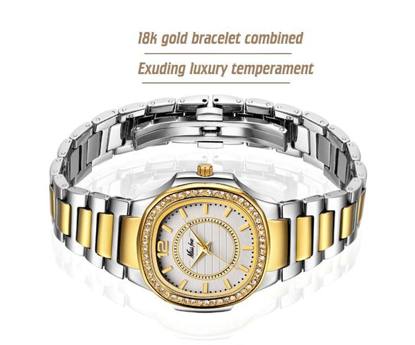 Luxury Fashion Designer Diamond Gold Quartz Geneva Ladies Watches - SolaceConnect.com
